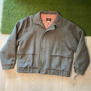 Vintage 1980s-1990s Givenchy Wool Varsity bomber style bomber jacket gray casual
